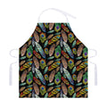 Vintage Feather Pattern Print Adjustable Apron