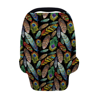 Vintage Feather Pattern Print Baby Seat Cover