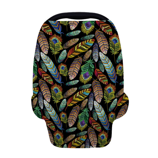 Vintage Feather Pattern Print Baby Seat Cover