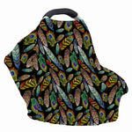 Vintage Feather Pattern Print Baby Seat Cover