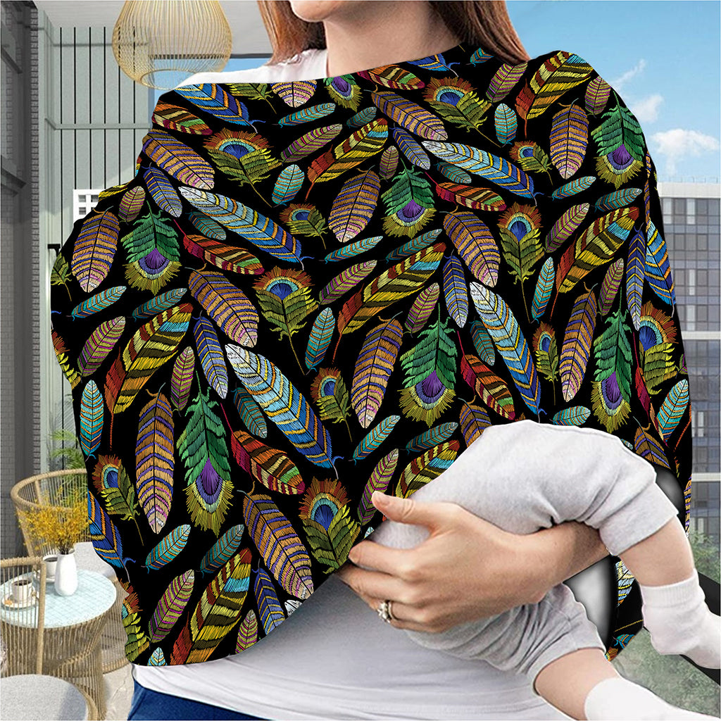 Vintage Feather Pattern Print Baby Seat Cover