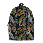 Vintage Feather Pattern Print Backpack