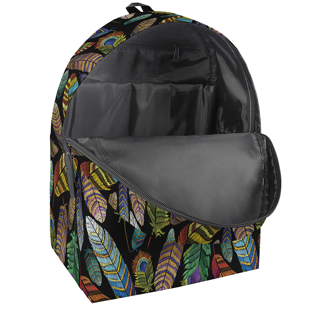 Vintage Feather Pattern Print Backpack