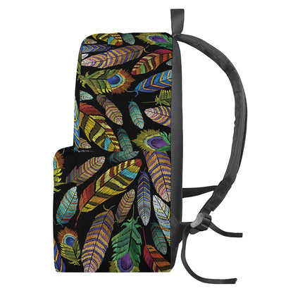 Vintage Feather Pattern Print Backpack