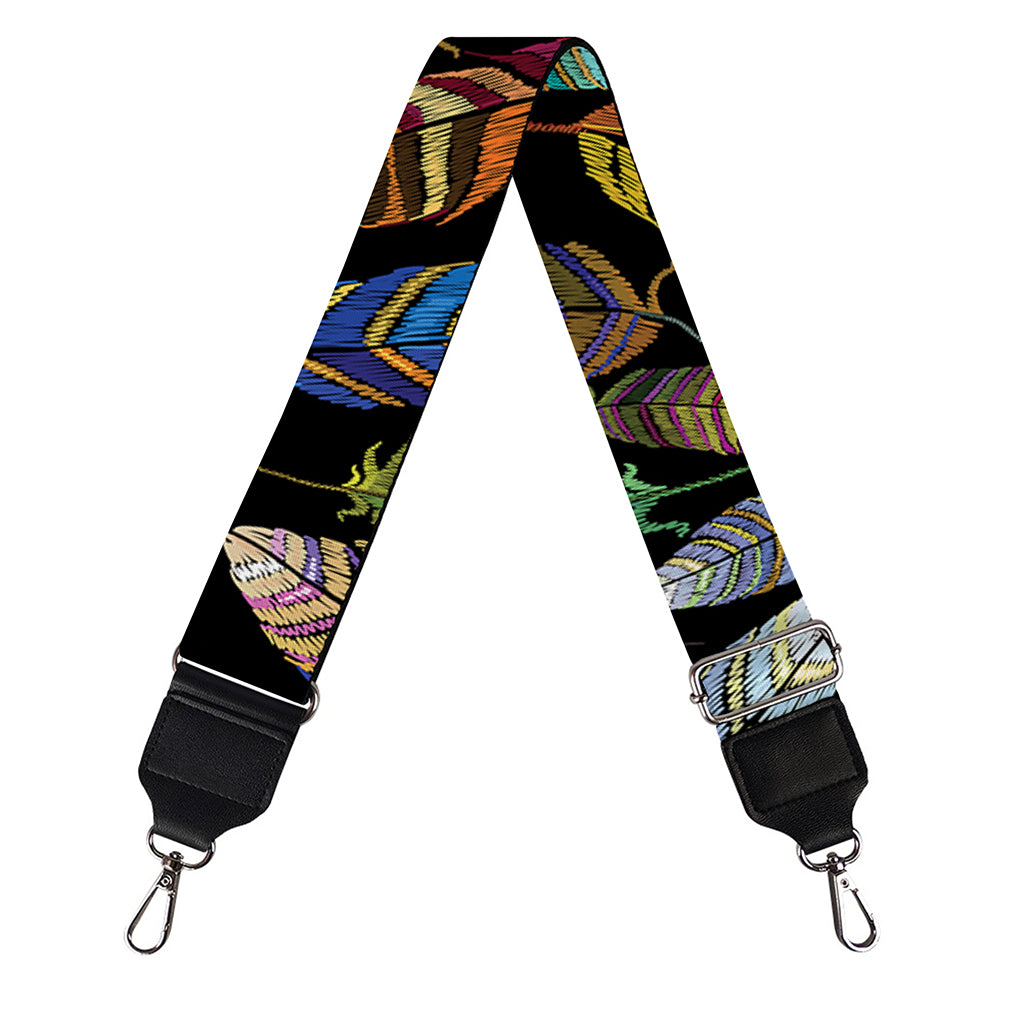 Vintage Feather Pattern Print Bag Strap