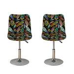 Vintage Feather Pattern Print Bar Stool Covers