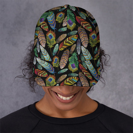 Vintage Feather Pattern Print Baseball Cap