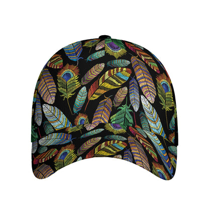 Vintage Feather Pattern Print Baseball Cap