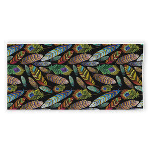 Vintage Feather Pattern Print Beach Towel