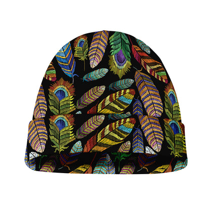 Vintage Feather Pattern Print Beanie