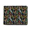 Vintage Feather Pattern Print Bifold Wallet