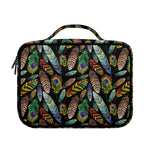 Vintage Feather Pattern Print Briefcase Bible Bag