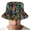 Vintage Feather Pattern Print Bucket Hat