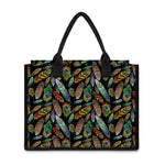 Vintage Feather Pattern Print Canvas Tote Bag