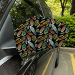 Vintage Feather Pattern Print Car Side Mirror Covers