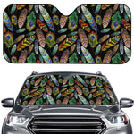Vintage Feather Pattern Print Car Windshield Sun Shade