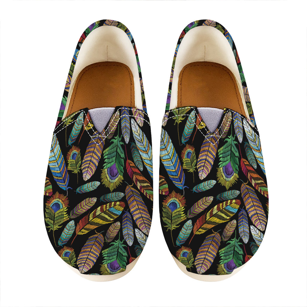 Vintage Feather Pattern Print Casual Shoes