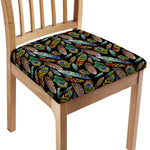 Vintage Feather Pattern Print Chair Cushion Cover