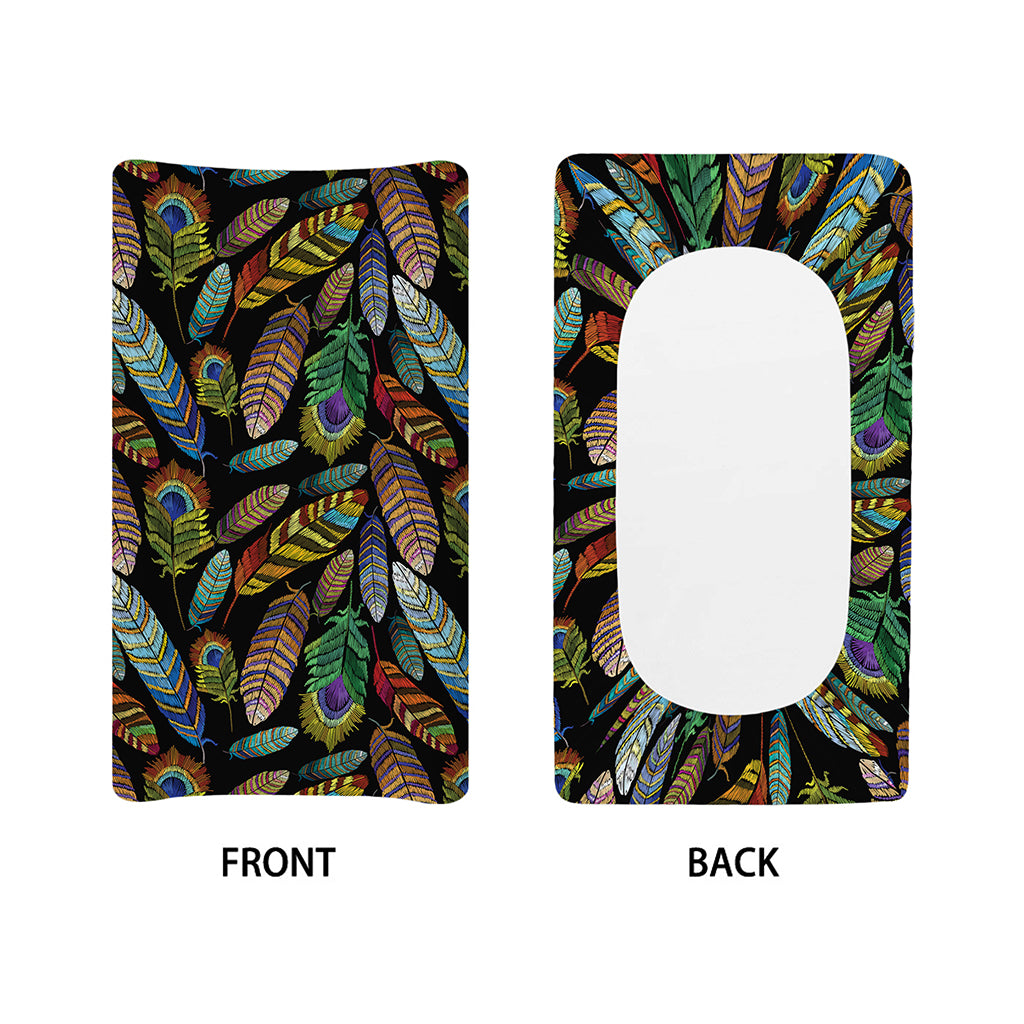 Vintage Feather Pattern Print Changing Pad Cover
