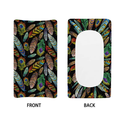 Vintage Feather Pattern Print Changing Pad Cover