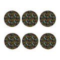 Vintage Feather Pattern Print Coaster Set