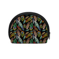 Vintage Feather Pattern Print Coin Purse