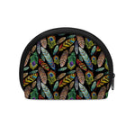 Vintage Feather Pattern Print Coin Purse
