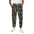 Vintage Feather Pattern Print Cotton Sweatpants