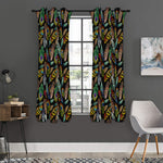 Vintage Feather Pattern Print Curtain