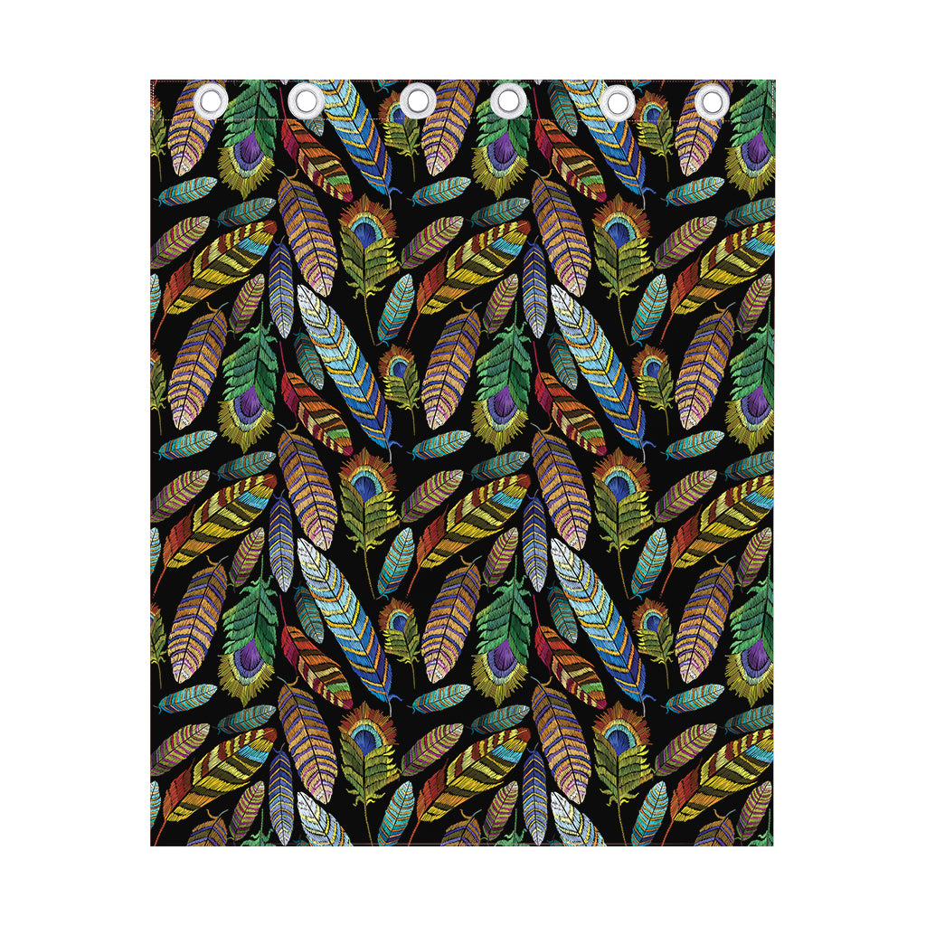 Vintage Feather Pattern Print Curtain