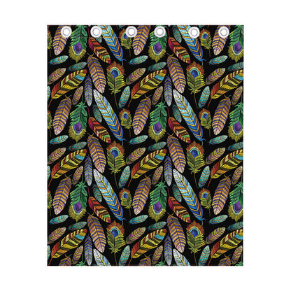 Vintage Feather Pattern Print Curtain