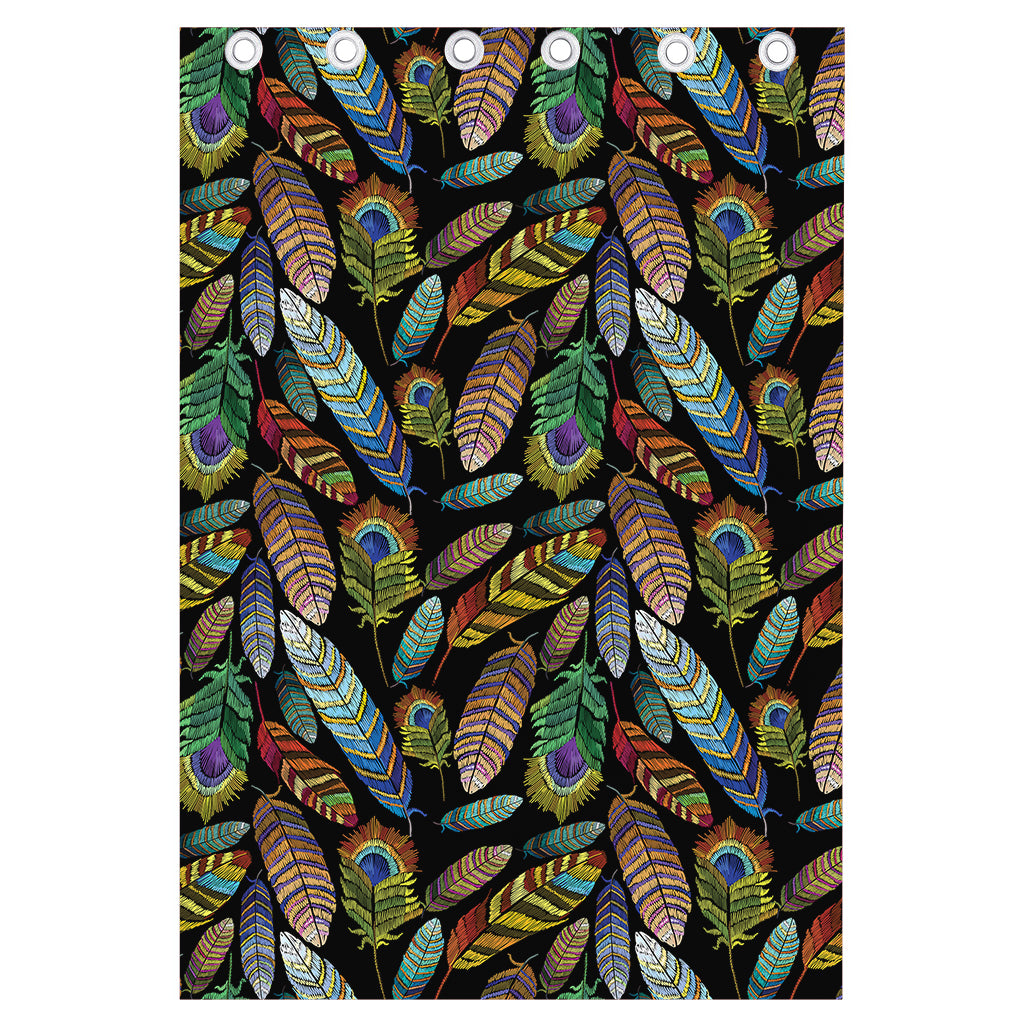 Vintage Feather Pattern Print Curtain