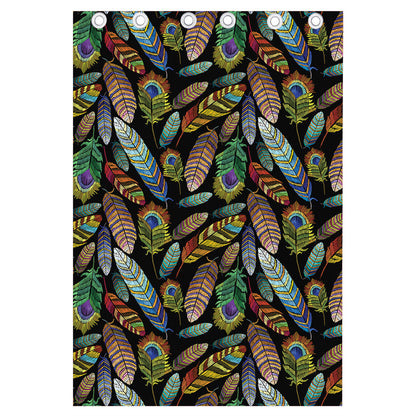 Vintage Feather Pattern Print Curtain