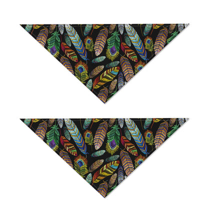 Vintage Feather Pattern Print Dog Bandana