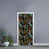 Vintage Feather Pattern Print Door Sticker