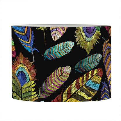 Vintage Feather Pattern Print Drum Lamp Shade