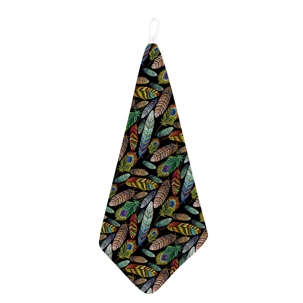 Vintage Feather Pattern Print Hand Towel