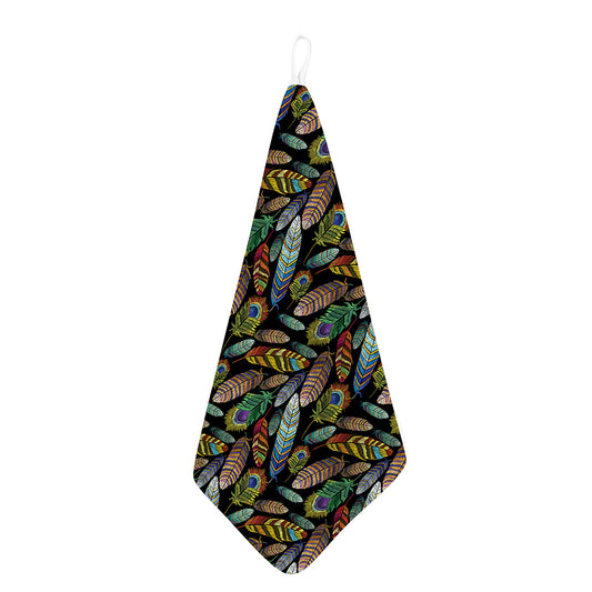 Vintage Feather Pattern Print Hand Towel