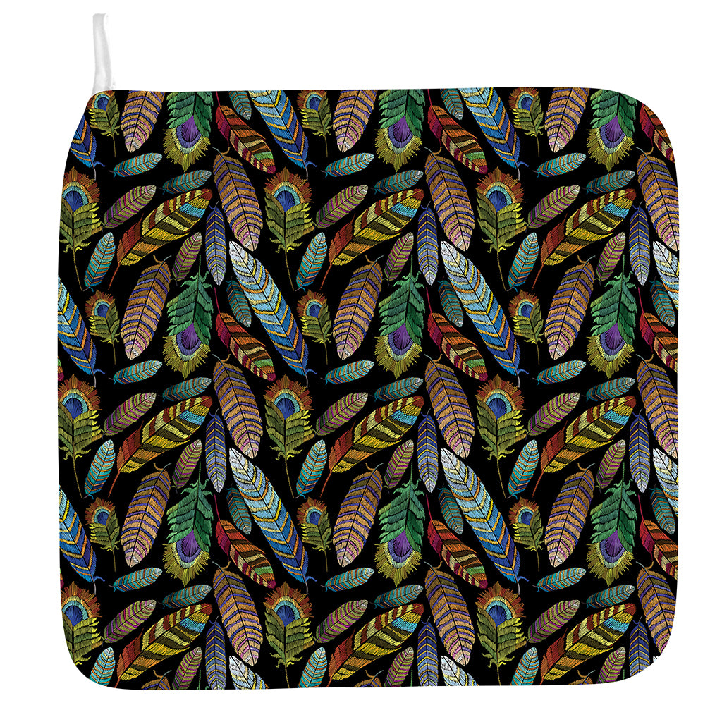 Vintage Feather Pattern Print Hand Towel