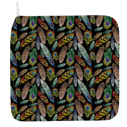 Vintage Feather Pattern Print Hand Towel