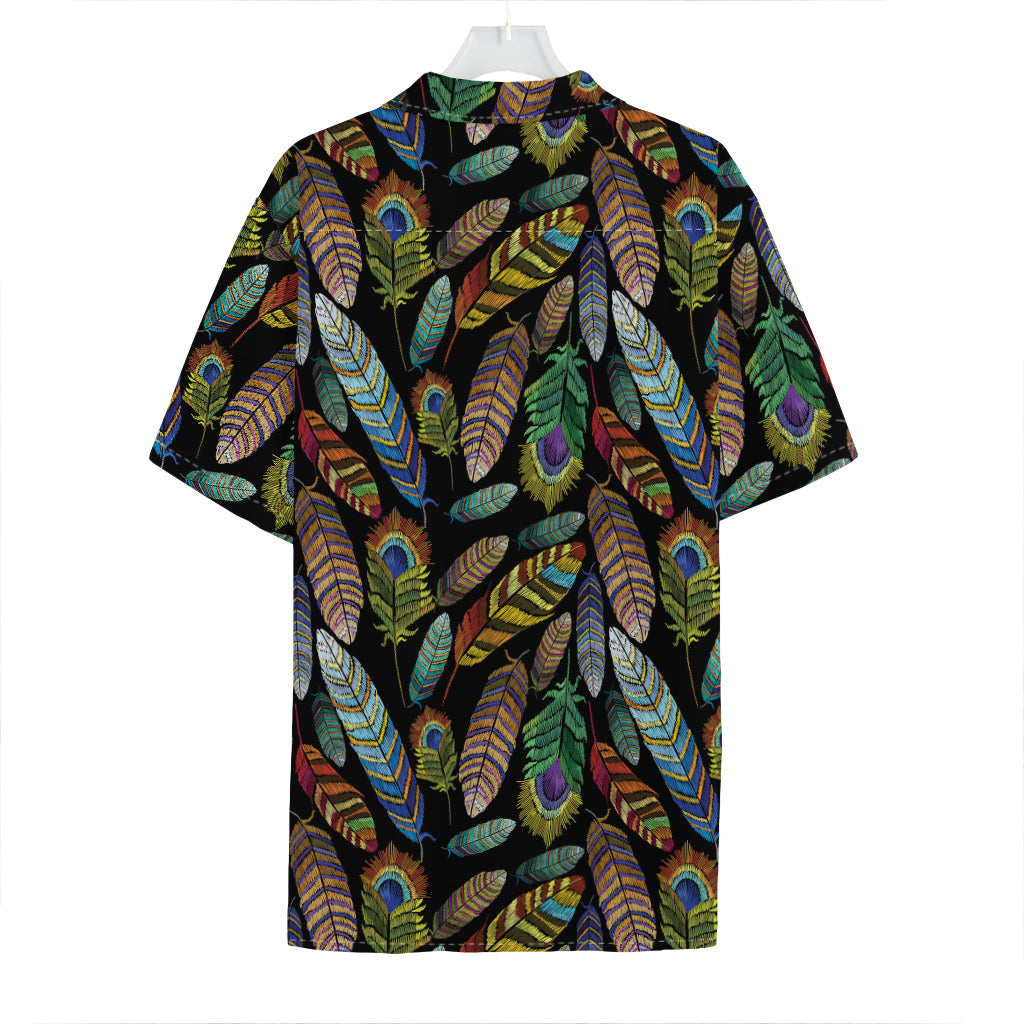 Vintage Feather Pattern Print Hawaiian Shirt