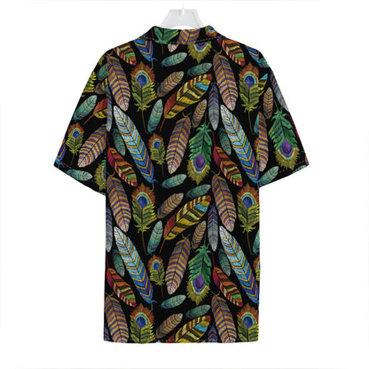 Vintage Feather Pattern Print Hawaiian Shirt