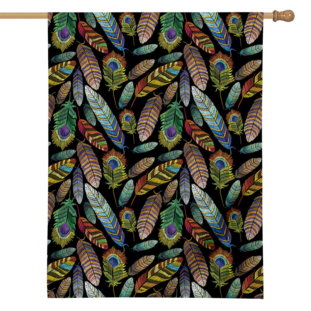 Vintage Feather Pattern Print House Flag