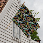 Vintage Feather Pattern Print House Flag