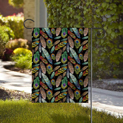 Vintage Feather Pattern Print House Flag