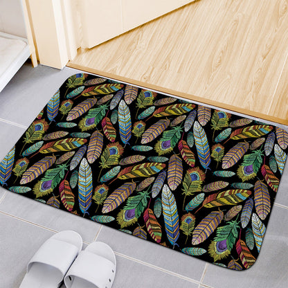 Vintage Feather Pattern Print Indoor Door Mat
