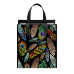 Vintage Feather Pattern Print Insulated Lunch Tote