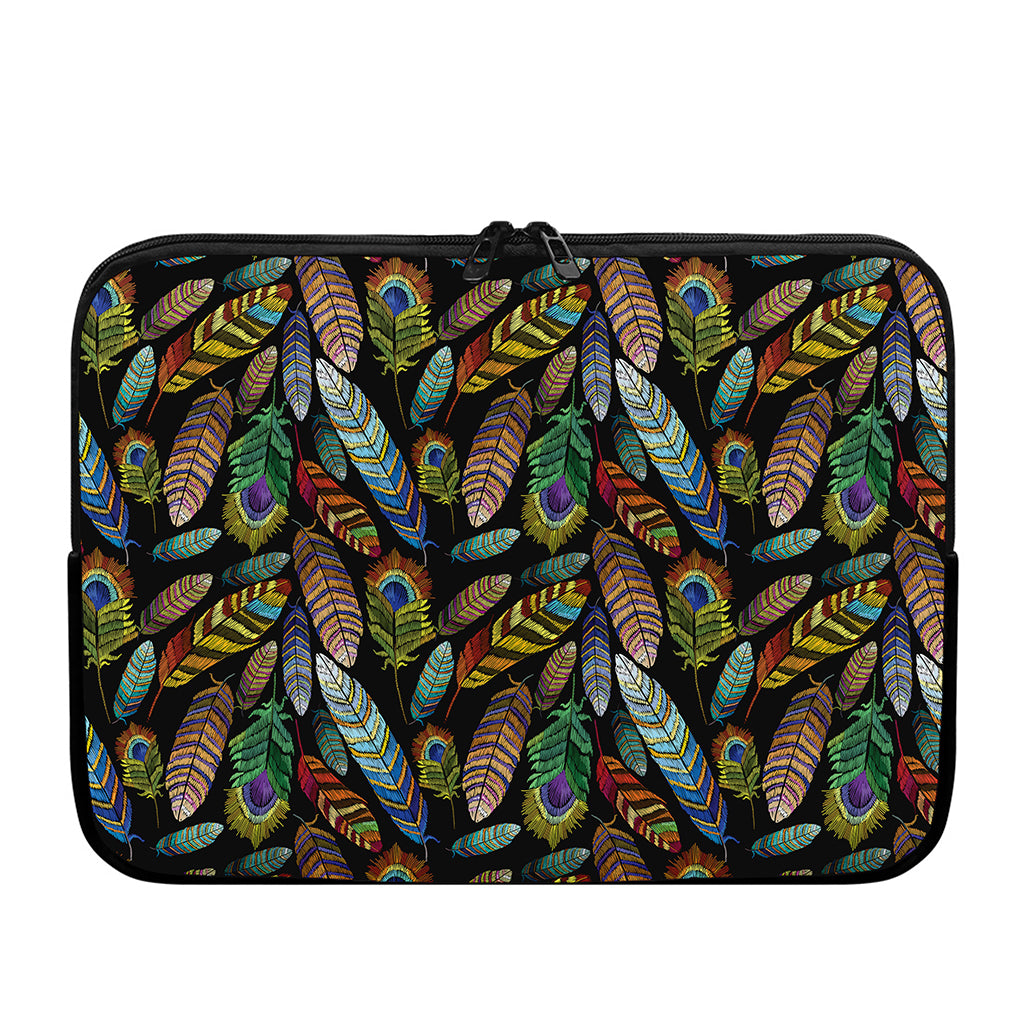 Vintage Feather Pattern Print Laptop Sleeve
