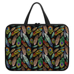 Vintage Feather Pattern Print Laptop Sleeve With Handle