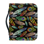 Vintage Feather Pattern Print Leather Bible Cover